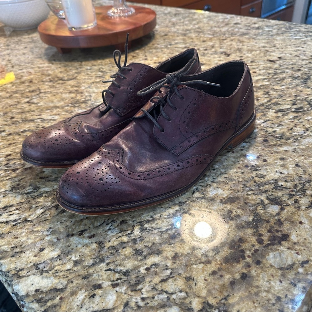 Joseph Abboud Maroon Oxford Brogues with Wingtip Design SIZE 12